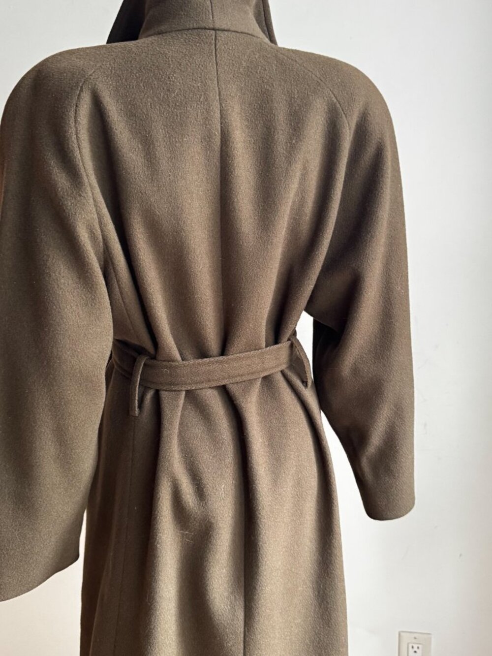 Vintage London Fog for Eatons 100% Wool OLive Green Belted Trench Coat 10/M - Picture 5 of 10